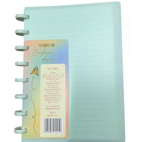 CADERNO DISCO YP8525 C/ 80 FOLHAS AZUL
