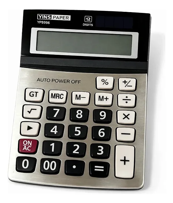 CALCULADORA DE MESA 12 DIGITOS PRATA YP8596