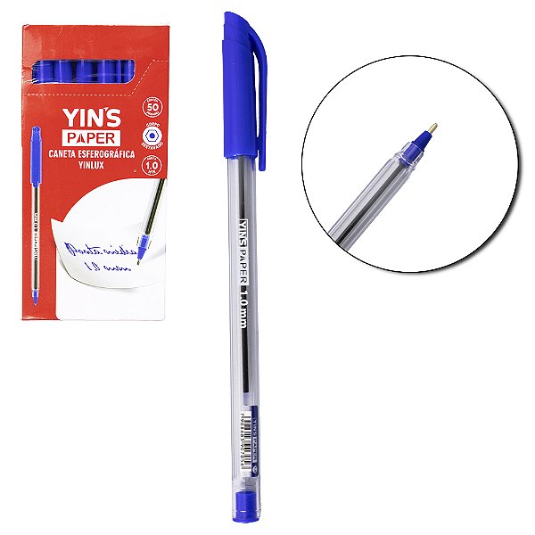 CANETA ESFEROGRAFICA YINLUX 1.0MM UN YP8145 AZUL