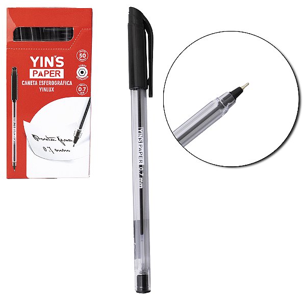 CANETA ESFEROGRAFICA YINLUX 1.0MM UN YP8149 PRETO