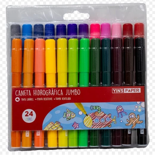 CANETA HIDROGRÁFICA JUMBO 24 CORES YP8284