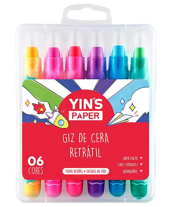 GIZ DE CERA RETRATIL 06 CORES PASTEIS YP8397