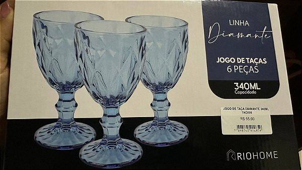 JOGO DE TAÇA DIAMANTE 340ML TAC008