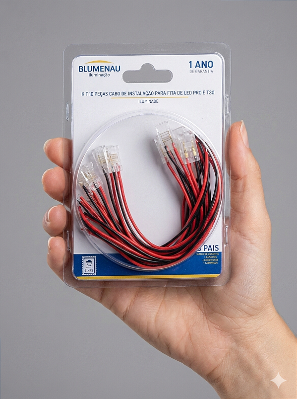 KIT 10 PÇS CABO DE INSTALAÇÃO P/ FITA DE LED PRO E COB 15500099