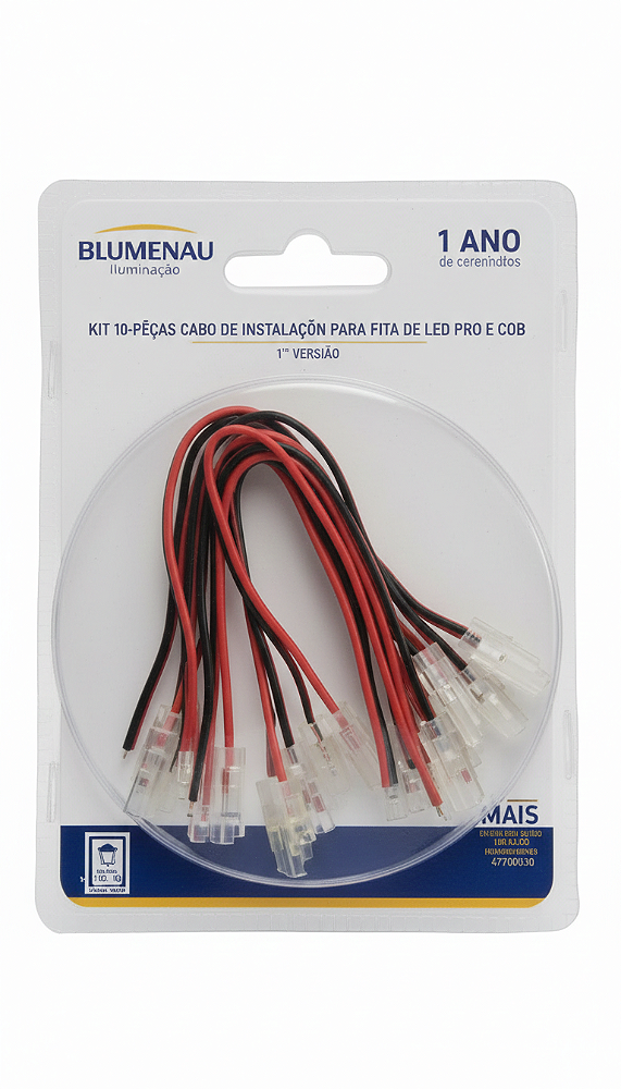 KIT 10 PÇS CABO DE INSTALAÇÃO P/ FITA DE LED ULTRA 15501099
