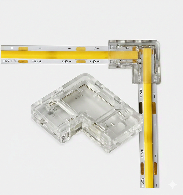 KIT 10 PÇS CONECTOR EM L P/ FITA DE LED PRO E COB 15511099