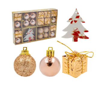 KIT BOLAS NATALINAS 24 PÇS 13,5X20CM NS368618