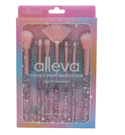 KIT PINCEL MAQUIAGEM ALLEVA  7 PEÇAS