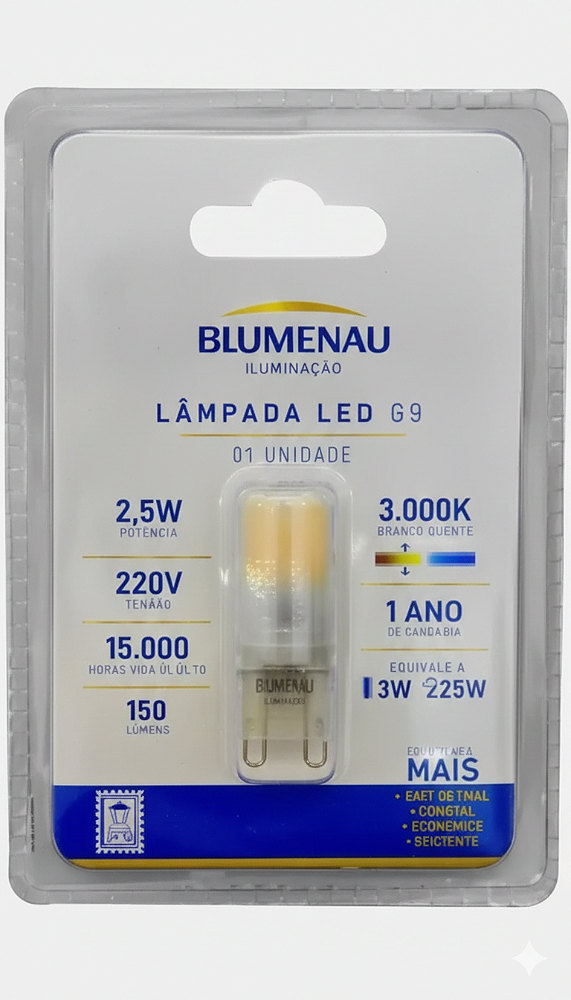 LAMPADA LED G9 LUZ QUENTE 2,5W BLUMENAU 21251013