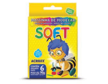 MASSINHA DE MODELAR SOFT 6 CORES ACRILEX