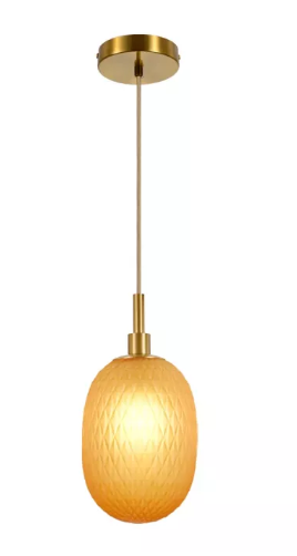 PENDENTE  15×30CM E14×1 METAL BRONZE VIDRO AMBER DCD04092