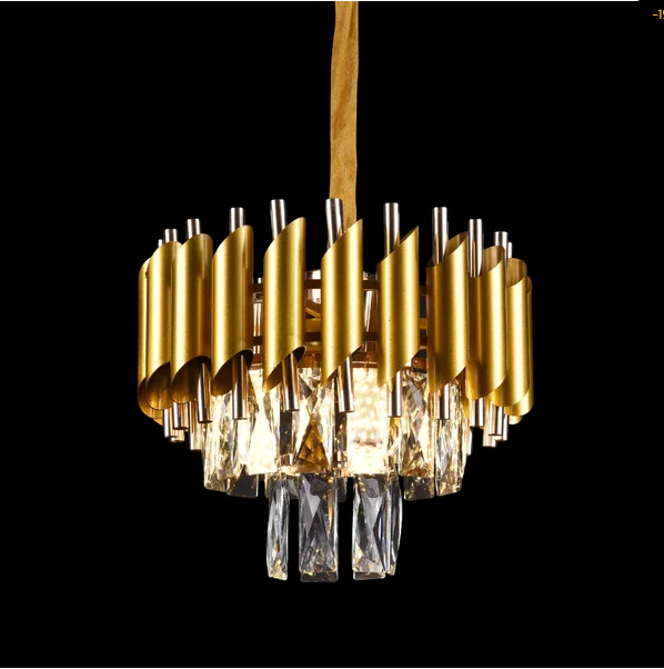 PENDENTE  MOSCOW 30×27CM  E14×3 METAL  DOURADO E CRISTAL TRANSP. DCD06623