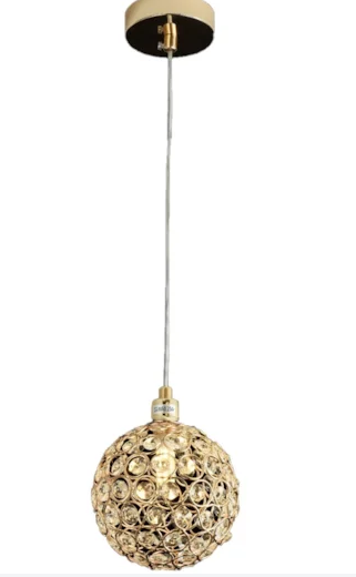 PENDENTE 12CM CRISTAL E METAL DOURADO  DCD00766