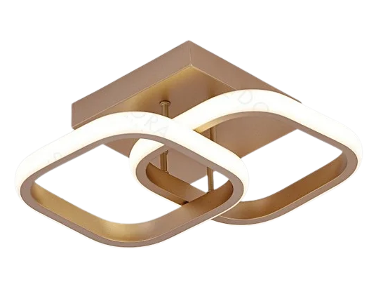 PLAFON SINDORA 24X22CM ALUMÍNIO DOURADO E SILICONE 22W QDX05324