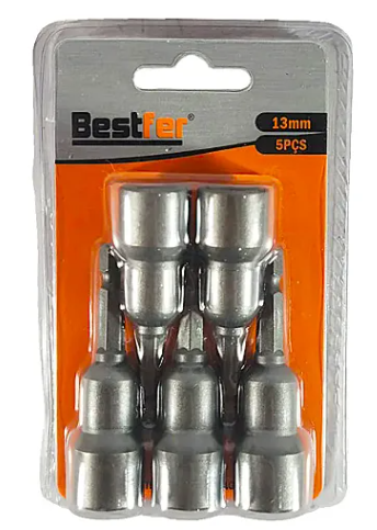 SOQUETE CANHAO MAGNETICO 13MM BFH2321 5PÇS