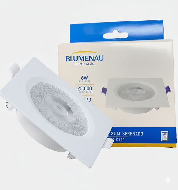 SPOT LED SLIM QUADRADO 6W 3.000K BQ BLUMENAU 80263004