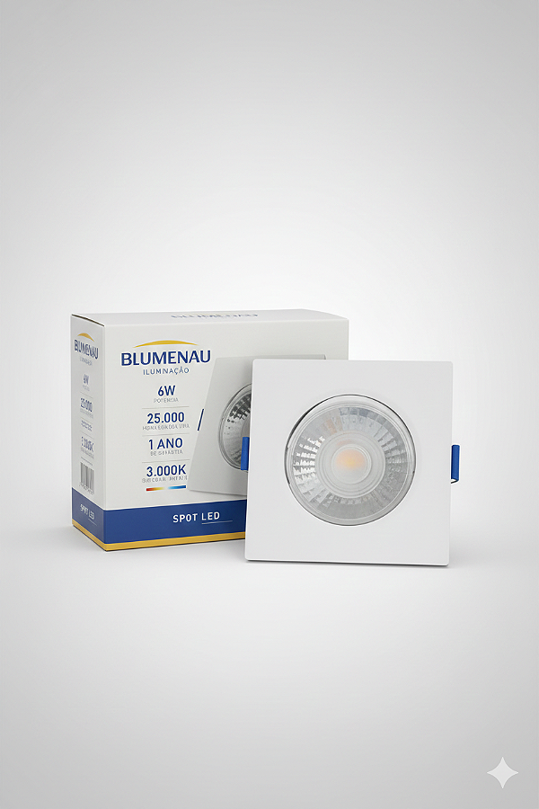 SPOT LED SLIM QUADRADO 6W BLUMENAU 80264104