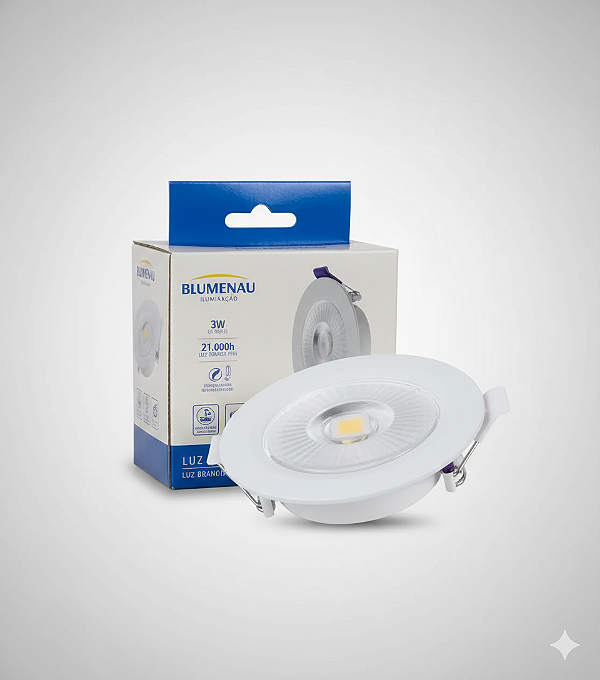 SPOT LED SLIM REDONDO 3W BRANCO FRIO 80126004