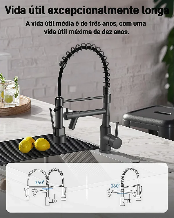TORNEIRA GOURMET PRETA W-04-1 KGOLD
