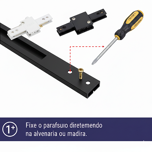 TRILHO ELETRIFICADO 1M PRETO RL LIGHTING
