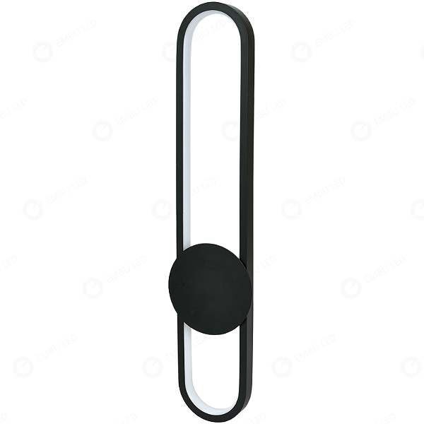 ARANDELA PAREDE ARCUS PRETO 12W EBAR80395