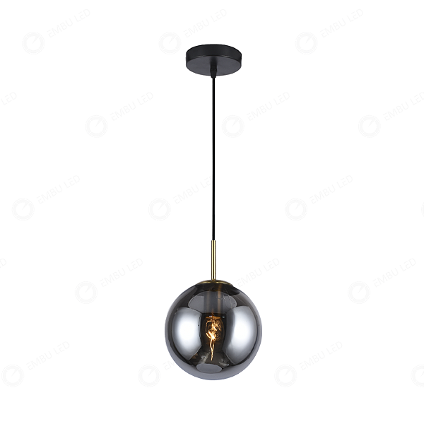 PENDENTE GLASS GLOBO ESFERA FUMÉ EBPT61621