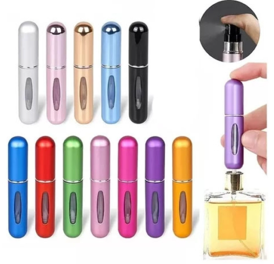 MINI FRASCO PORTA PERFUME COR VARIADAS