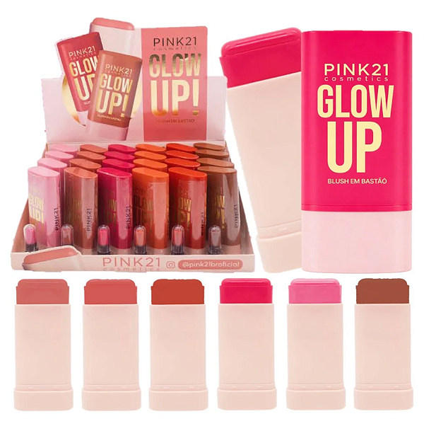 BLUSH EM BASTAO GLOW UP CS5979 CORES VARIADAS