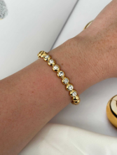 Bracelete Semijoia Ou ro 18K Cravejado com Strass 89013059