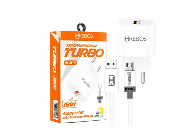 CARREGADOR HREBOS V8 18W HS-351 V