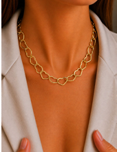 Choker Folheado a Ouro18K Max Corações 1978