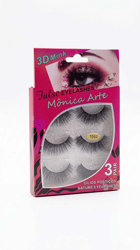 CILIOS POSTIÇOS 3D MINK  3 PAR