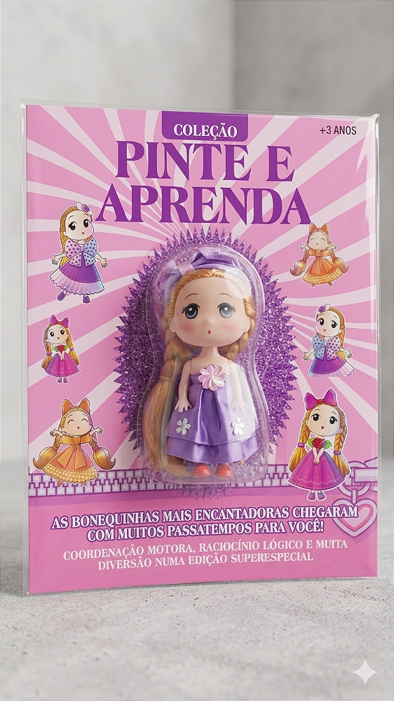 COLEÇÃO PINTE E APRENDA - BONEQUINHAS ROXO
