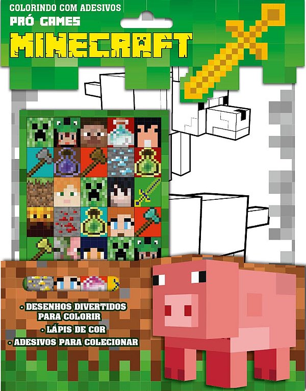 COLORINDO COM ADESIVOS MINECRAAFT