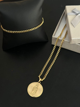Conjunto Masculino S emijoia Nossa Senhor a a 10 Milésimos de Ouro 18K 893715