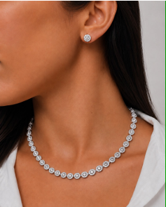 Conjunto Riviera Zircô nia Folheado a Prata 0931774