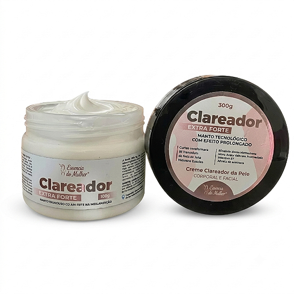 CREME CLAREADOR DA PELE CORPORAL E FACIAL 300G