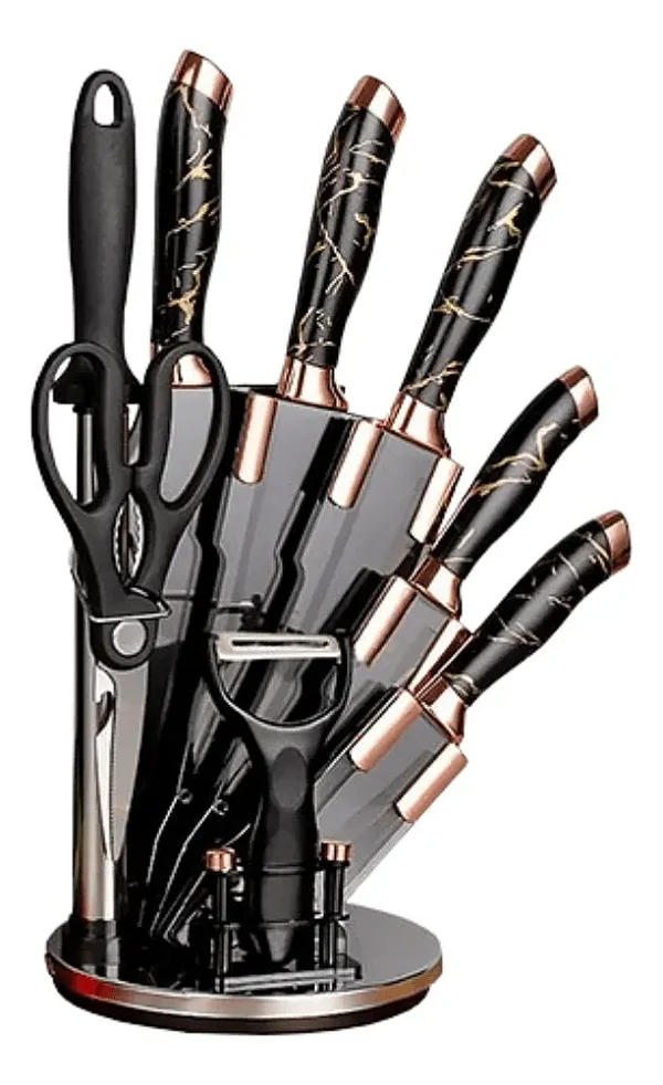 FAQUEIRO BLACK GOLD 8PÇS 8773