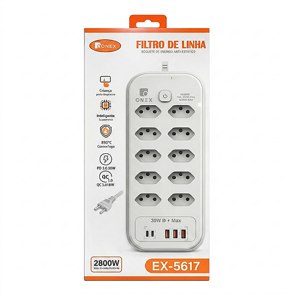 FILTRO DE LINHA 2800W 2M ONEX EX-5615