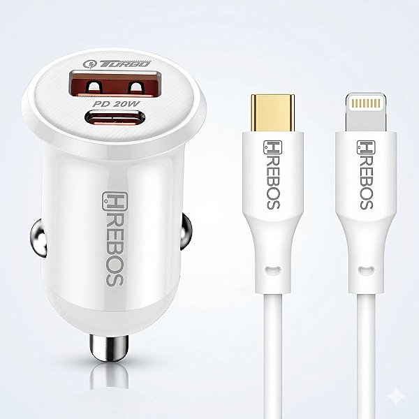 KIT CARREGADOR VEICULAR TURBO HS-519I IOS E USB