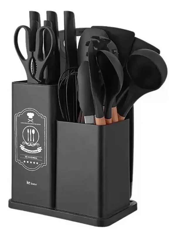 KIT DE UTENSILHOS CALIFORNIA PRETO 7626