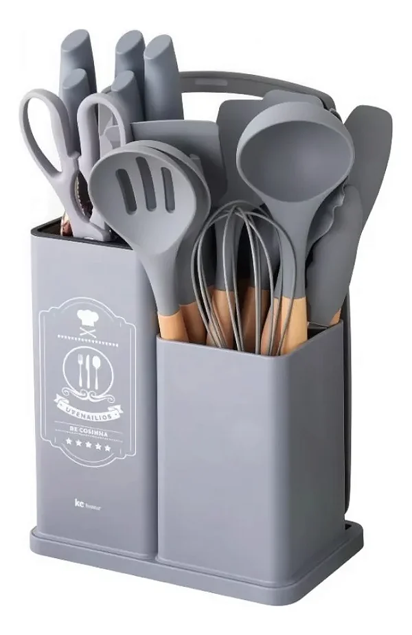 KIT DE UTENSILHOS CALIFORNIA CINZA 7627