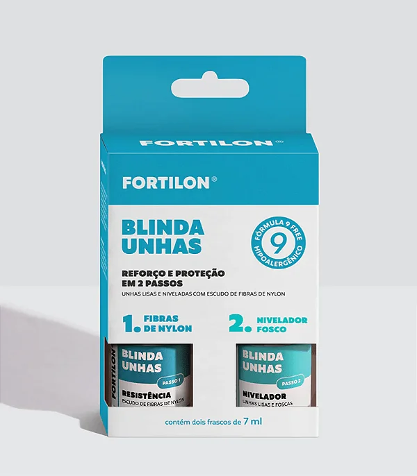 KIT ESMALTE FORTILON BLINDA UNHAS  7ML