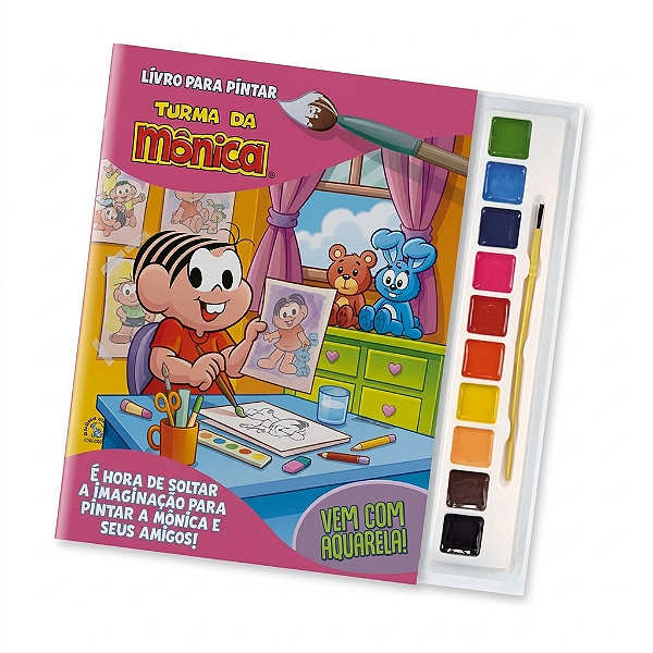 LIVRO PARA PINTAR TURMA DA MONICA  C/ AQUARELA