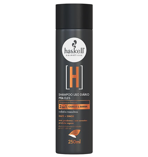 SHAMPOO BARBA E CABELO  P/ ELES  250ML HASKELL