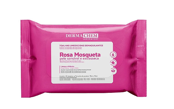 TOALHAS UMEDECIDAS  DERMACHEM  ROSA MOSQUETA