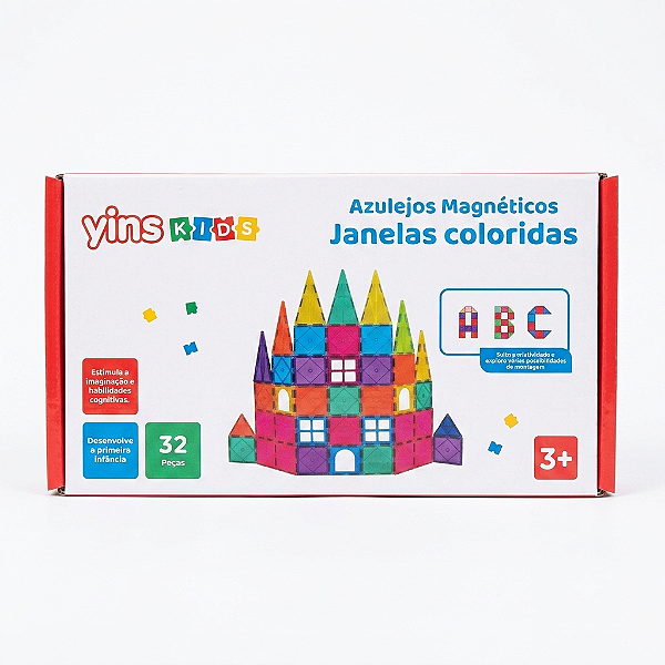 AZULEJOS MAGNETICOS JANELAS COLORIDAS  32PEÇAS YK1315