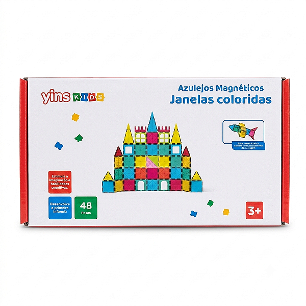 AZULEJOS MAGNETICOS JANELAS COLORIDAS  48 PEÇAS YK1316