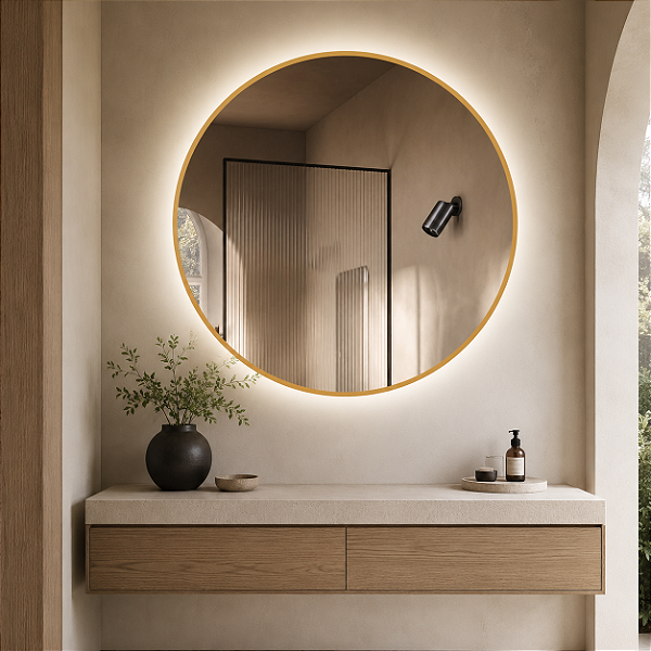 ESPELHO REDONDO COM LED 60X60CM