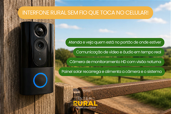 Vídeo Porteiro Solar Sem Fio Rural Atendimento Pelo Celular